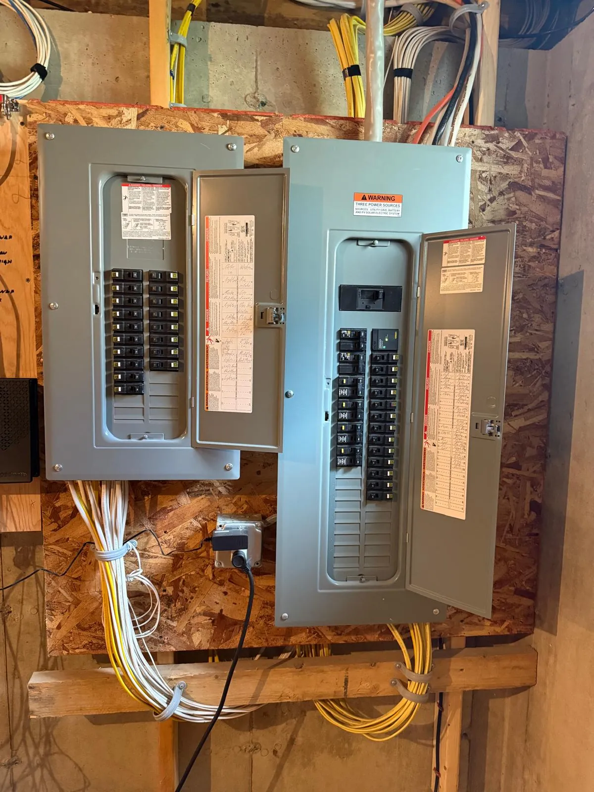 Electrical installation in progress