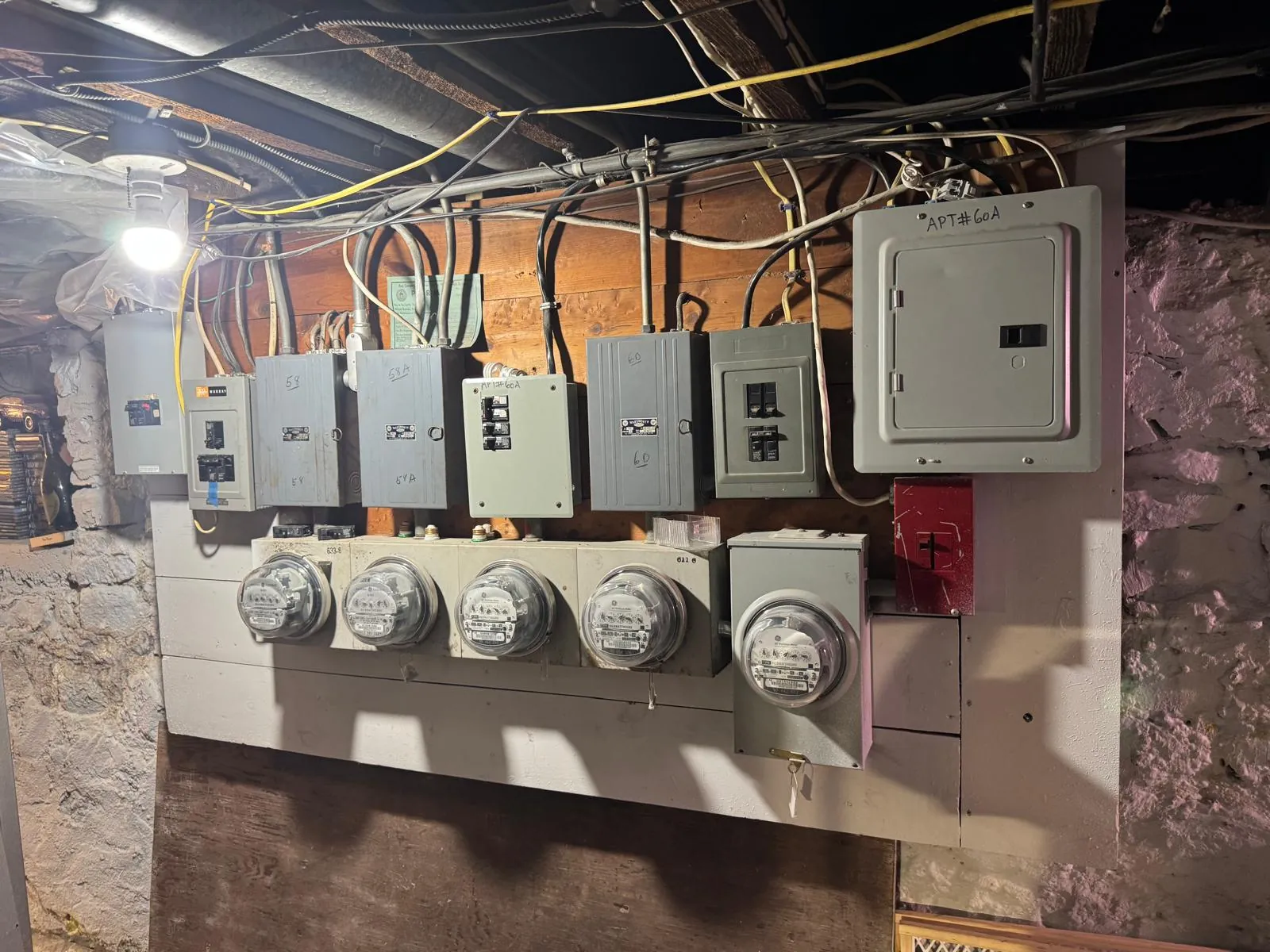 Multi-meter panel bank in Waltham